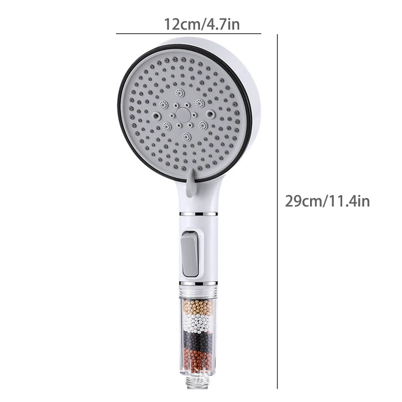 5 Modes Shower Head High Pressure Showerhead Anti Limestone Filter Rainfall Faucet Tap Bathroom Bath Home Innovative Accessories