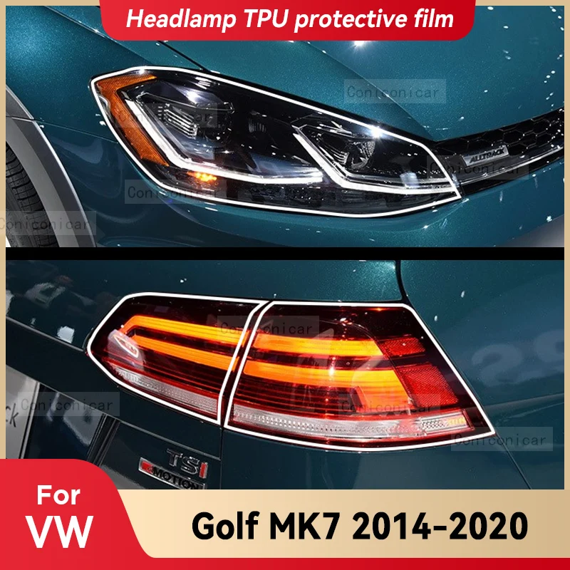 

Для Volkswagen GOLF MK7 2014-2020 автомобильные фары прозрачная защитная пленка из ТПУ передняя световая наклейка с изменением цвета
