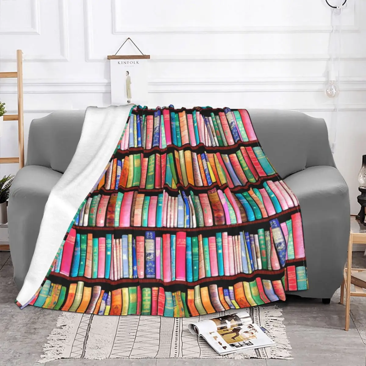 Bookworm Antique Books Library Vintage Fleece Throw Blanket Blankets for Sofa Outdoor Warm Bedding Throws