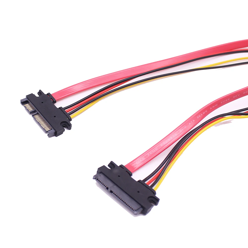 30cm 50cm 22Pin SATA Cable Male to Female 7+15 Pin Serial ATA SATA Data Power Combo Extension Cable Connector Converter