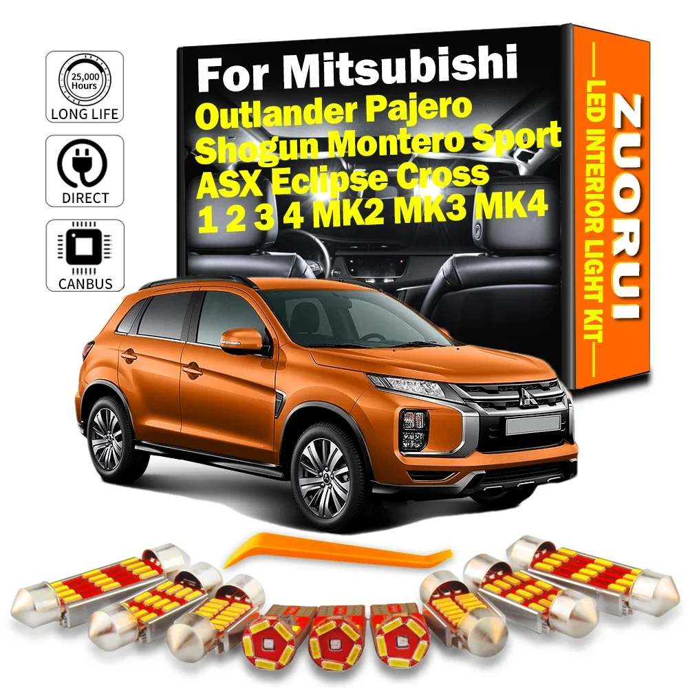 ชุดไฟ LED ในร่มสําหรับ Mitsubishi Outlander Pajero Shogun Montero Sport ASX Eclipse Cross 1 2 3 4 MK2 MK3 MK4 Canbus รถหลอดไฟ