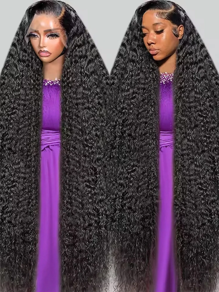 

300% Плотность 13x4 13x6 HD Прозрачные свободные глубокие волнистые парики фронтальной части шнурка 40 46 дюймов Вьющийся парик фронтальной части шнурка Go 7x5 Бесклеевой парик