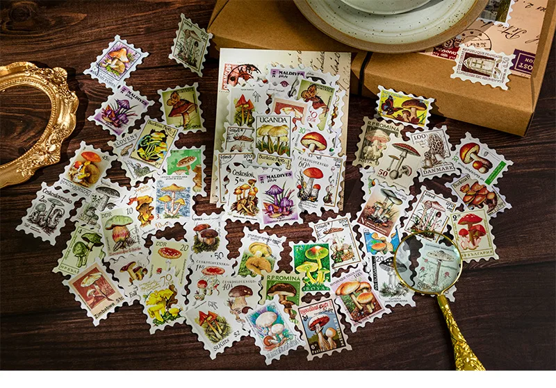 50 Blatt Philatelic Museum Series Briefmarken-Thema-Aufkleber, Scrapbooking-Material, handgefertigtes Tagebuch, Album, Junk Journal Supplies – Detail 20