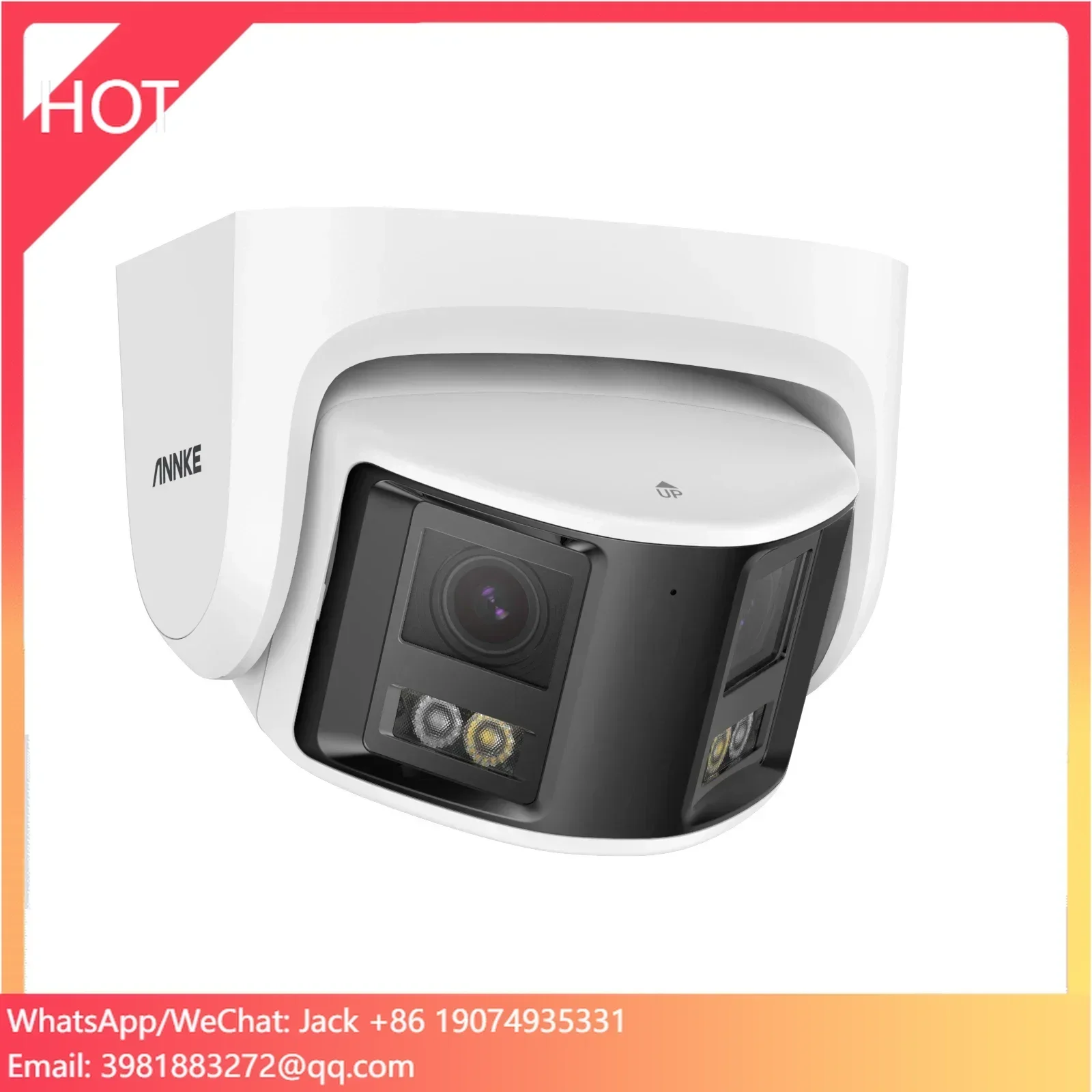 

ANNKE 6MP Turret Camera Dual Lens 180 Panoramic Network IP POE Camera Support 2-way Audio and Colorful Night