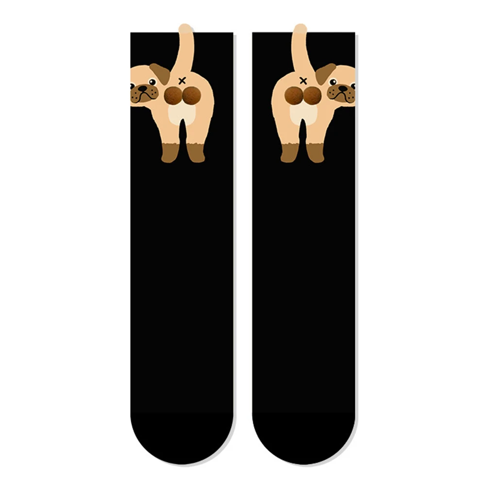 2/1Pairs القط والكلاب البيض جوارب قطنية زوجين الجوارب القط كرات Kawaii اليد الحياكة الجوارب الكرتون الزنجبيل القط العانس الإبداعية هدية #5