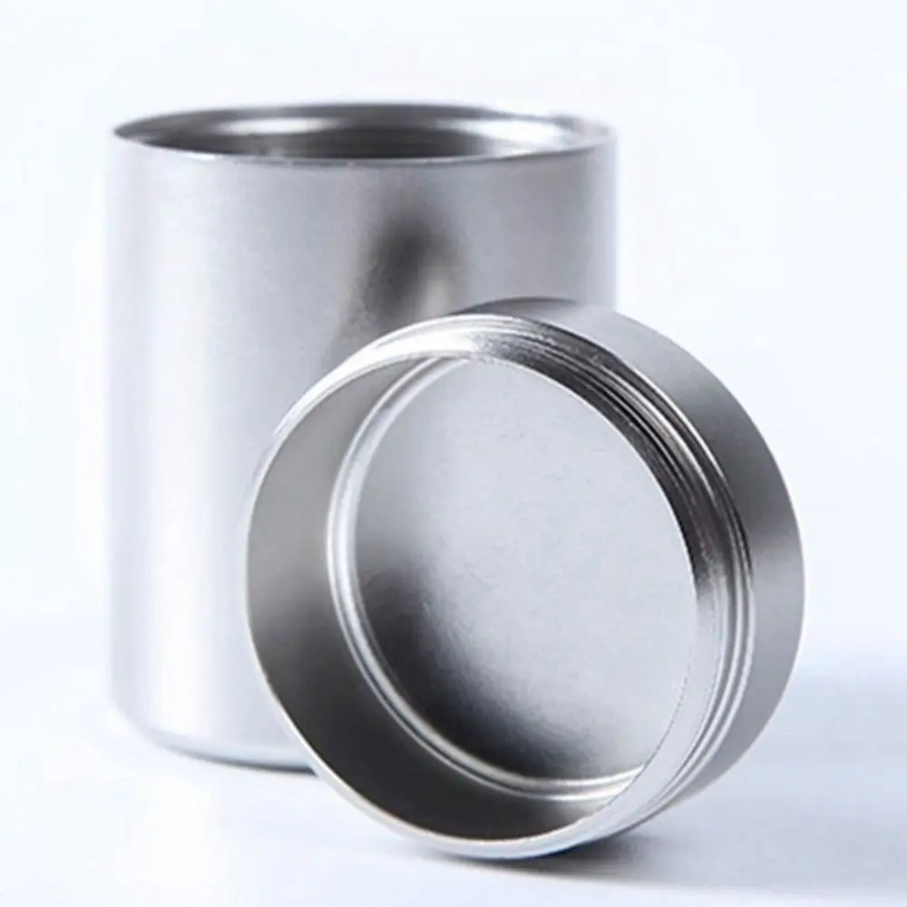 Round Small Aluminum Cans Metal Candy Jar Sealed Loose Tea Packaging Cans Airtight Smell Proof Container Storage Bottles Jars