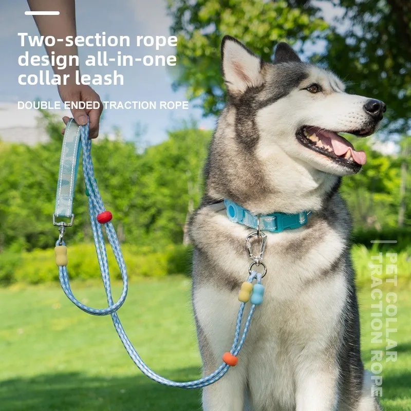 

Pet Supplies Double-Stage Multifunctional Traction Rope Dog Chain Medium Dog Collar Chest Back Out Dog Rope