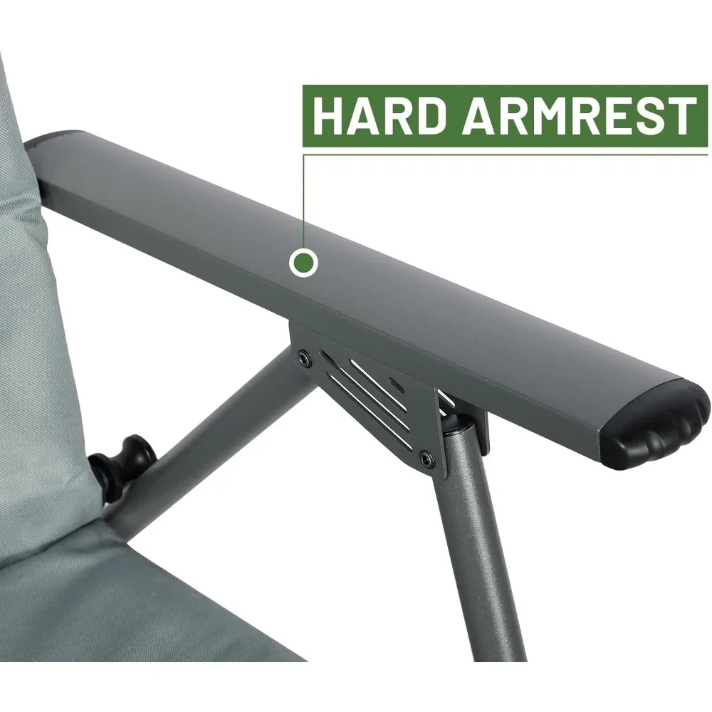 كرسي هزاز مبطن كبير الحجم محمول للتخييم في الهواء الطلق، هزاز عالي الظهر قابل للطي مع راحة للاستخدام في الفناء