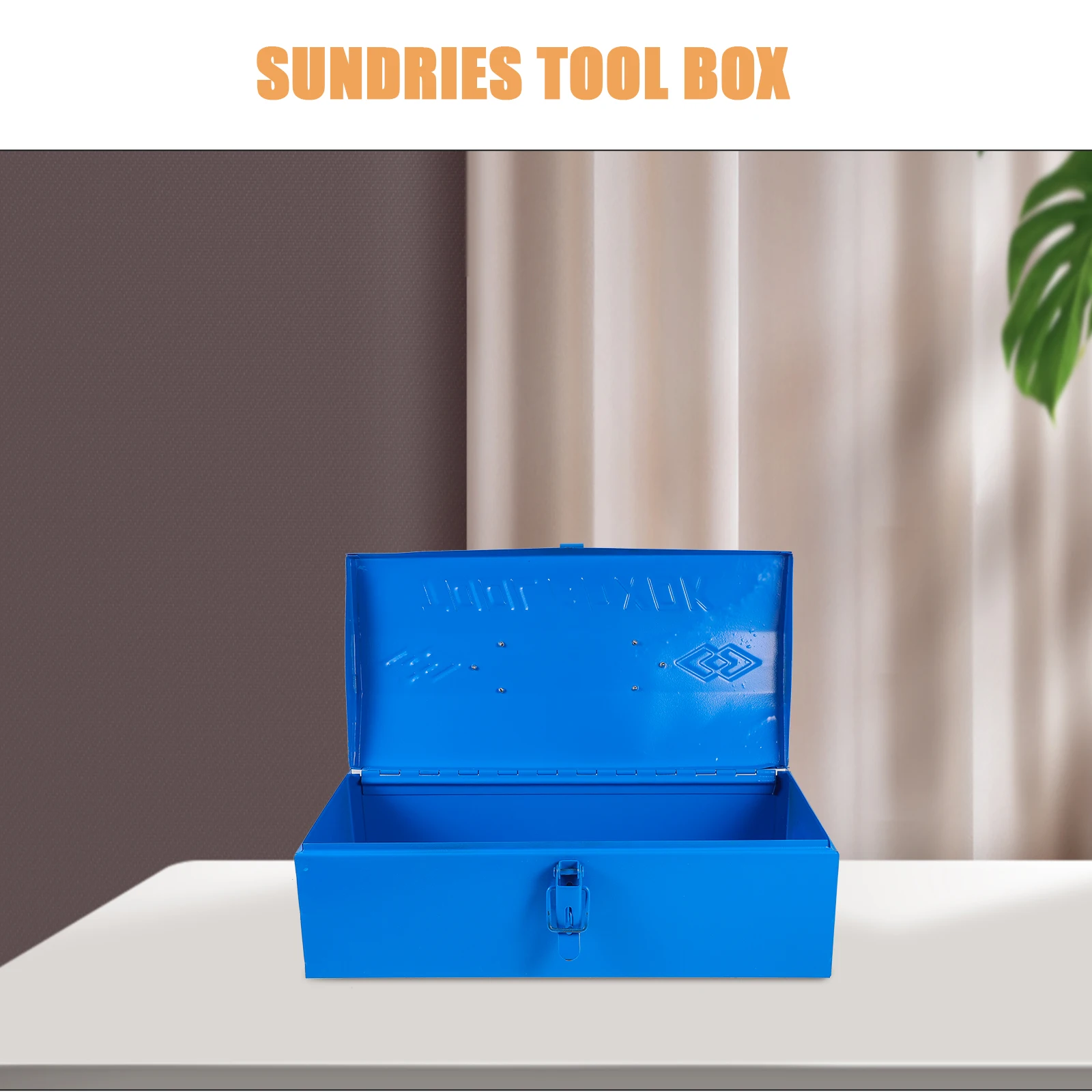 

Sturdy Iron Tool Box Metal Storage Organizer Portable Car Trunk Tool Case Heavy Duty Mechanics Tools Container Garage Workshop