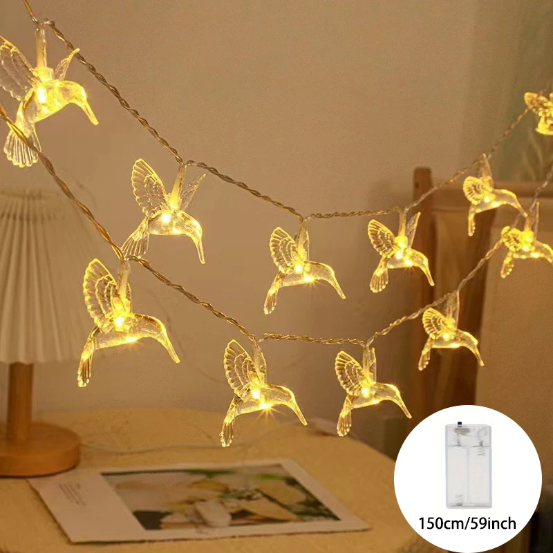 Hummingbird ไฟ LED String Mini Vintage คริสต์มาสฮาโลวีนงานแต่งงานตกแต่งแบตเตอรี่ String ไฟ Patio Garden Home