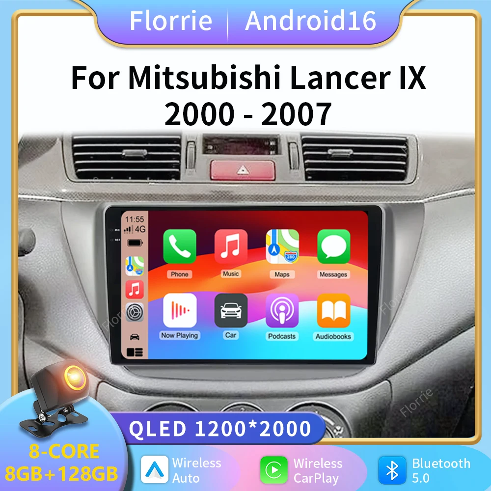 For Mitsubishi Lancer 9 CS 2000 2001 2002-2010 Car Radio Carplay Multimedia Video Player GPS DSP Car Autoradio 2K QLED 2din DVD