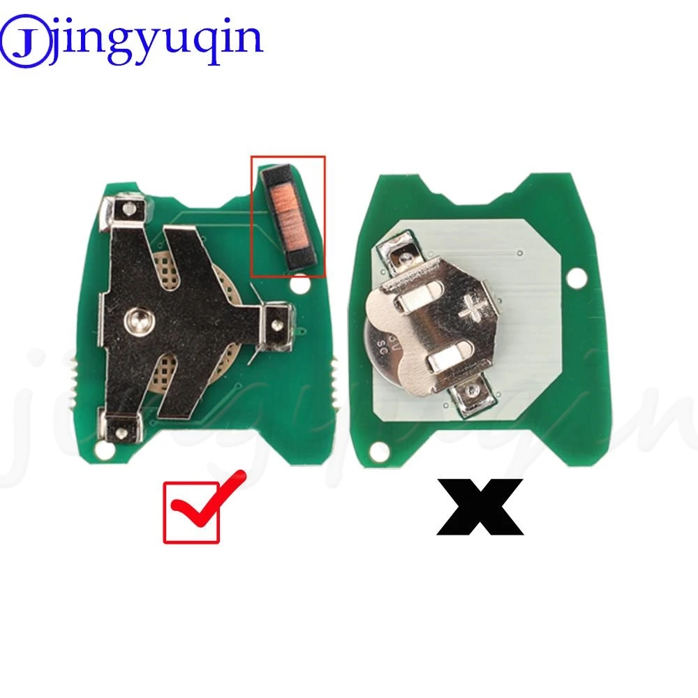 Jingyuqin-2ボタンリモートコントロールキー,433mhz,プジョー206 207,シトロエンc2 c3,id46/pcf7961トランスポンダーチップ付き