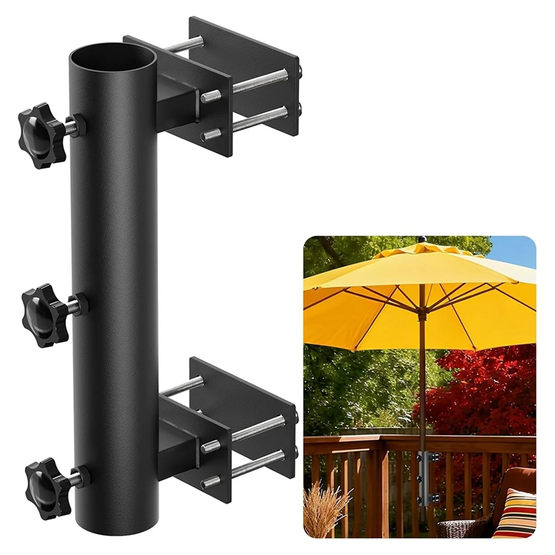 Patio Umbrella Holder Heavy Duty Deck Umbrella Mount, Adjustable Umbrella Holder for Deck Railing,Courtyard Balcony Retail