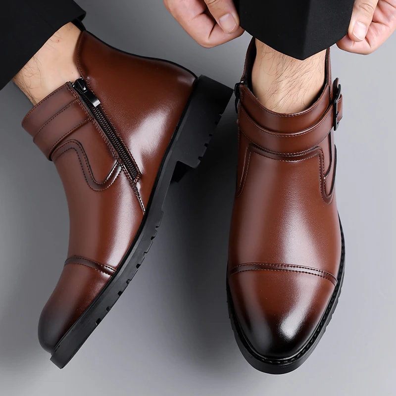 

Роскошные деловые мужские кожаные ботинки, модные кожаные ботинки челси с пряжкой, элегантные мужские осенние новые универсальные ботильоны