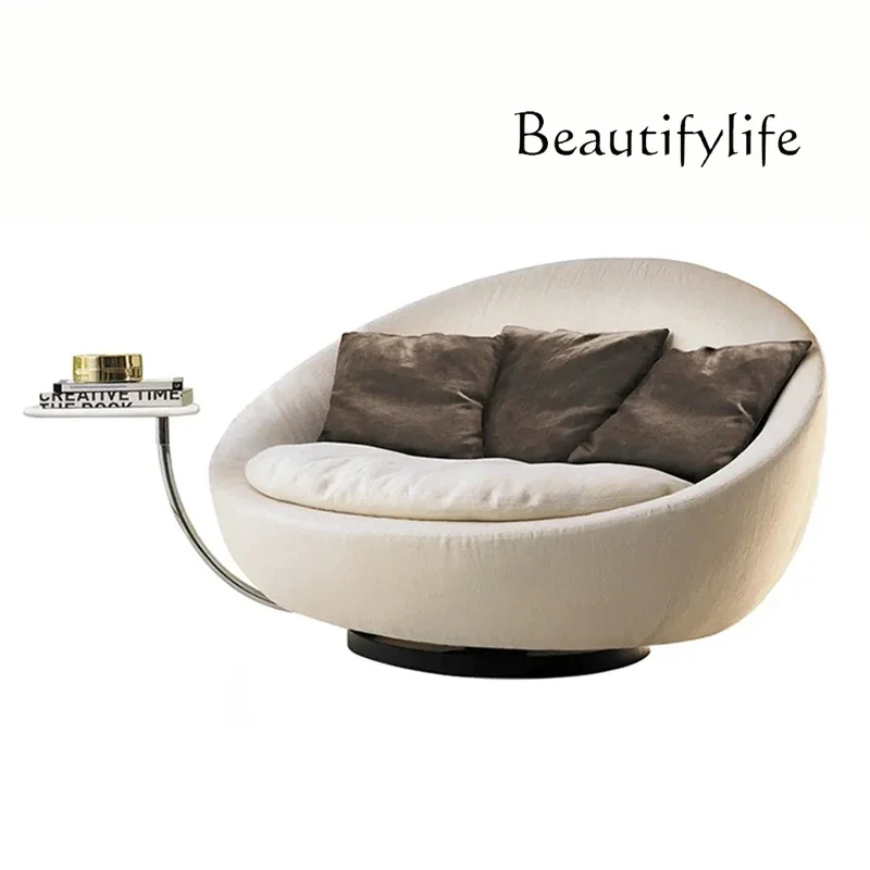 

Italian single sofa modern living room leisure chair round rotating sofa lazy sofa