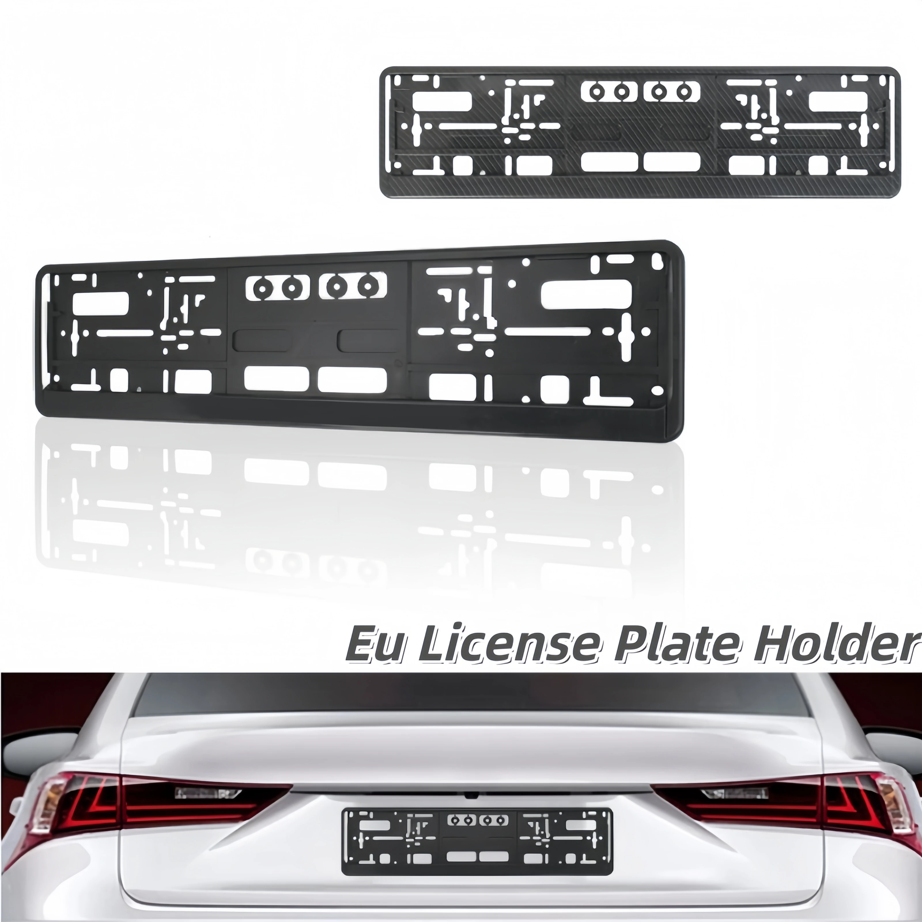 2Pcs Black Car Licence Plate Holder Bracket EU Standard Frame Anti-corrosion Waterproof Mount Auto Accessories Durable Accessory