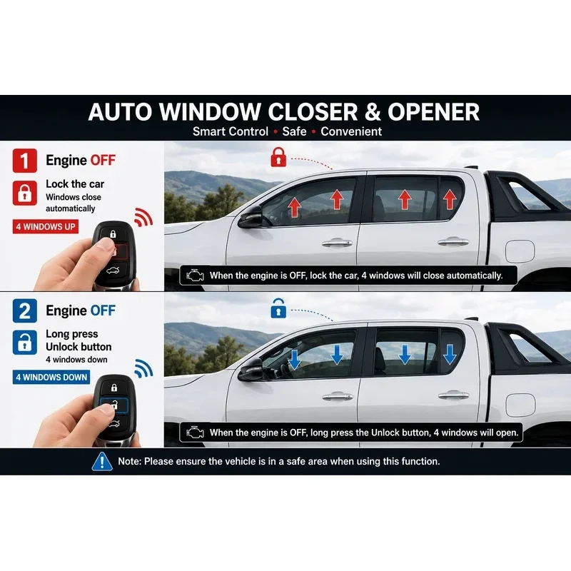Intelligent OBD Window Closer Module For Ford Ranger 2023-2026 Auto Window Up & Down, Plug & Play, LHD/RHD Smart Window Control