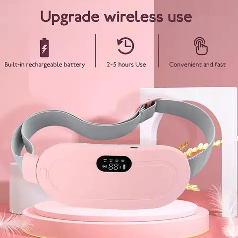 Heating Pad for Period Cramps, 5000 mAh Large Capacity, 5-10h Working Time, Portable Cordless Menstrual Heating Pad with 3Heat L