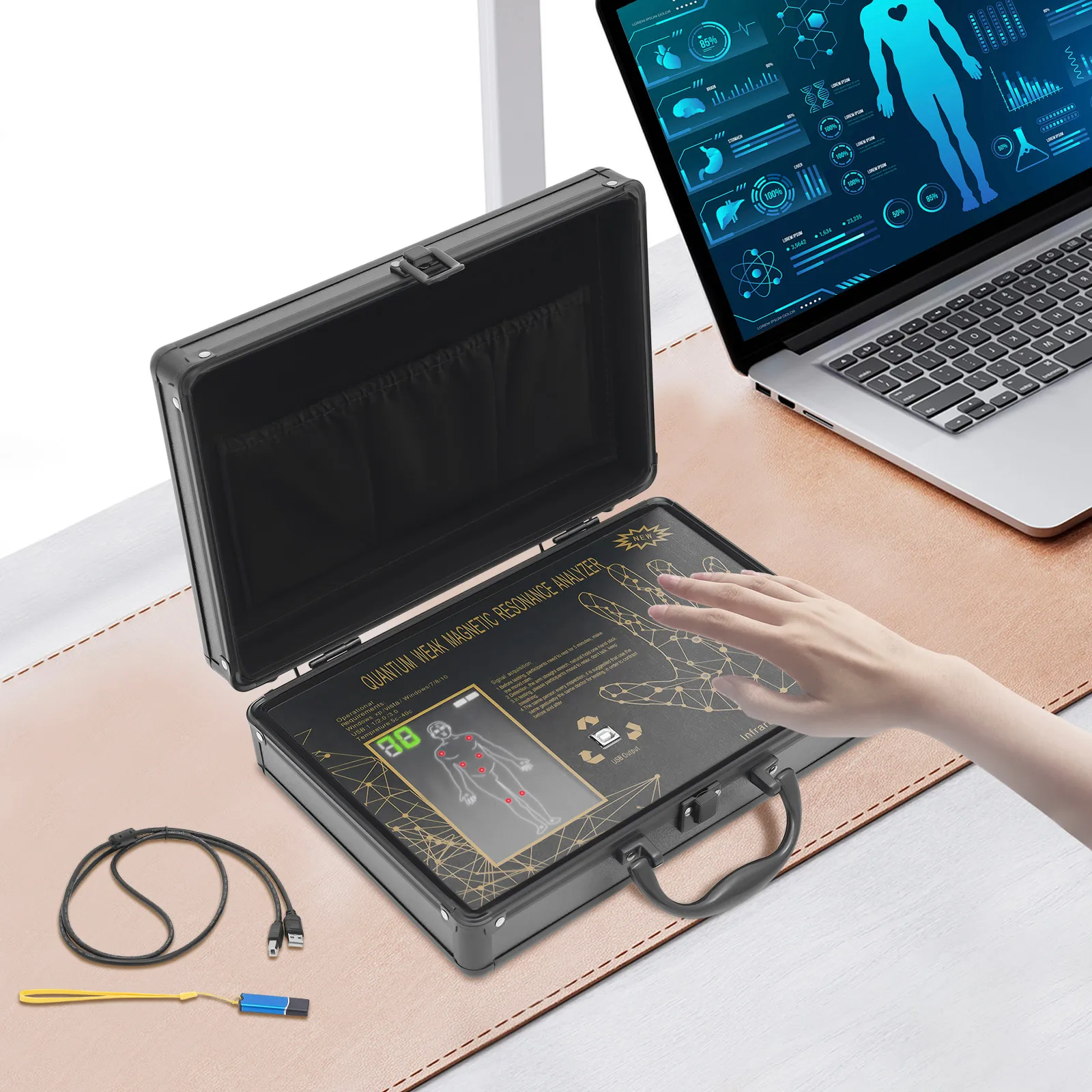 

BYMAOCAR Compact Quantum Analyzer, Resists Rust 5℃-40℃/41-104℉ W/ An 8-core Processor for Home Use, Beauty Salons, SPA Clubs