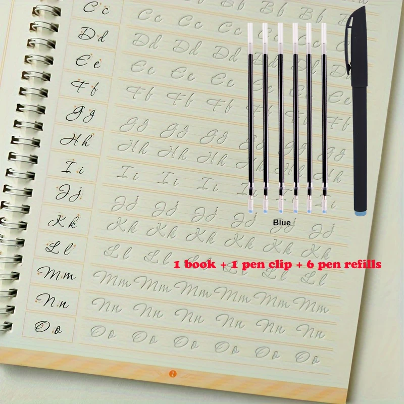 [Cursive Handwriting Practice] Mixed Color Adult English Handwriting Practice Book - Groove Tracing for Cursive & Print Letter I