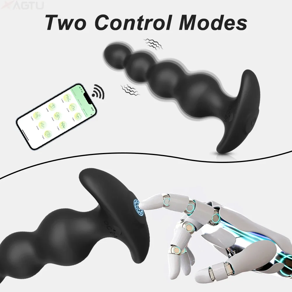 APP Vibrating Anal Beads Butt Plug for Men Women Anal Vibrator Prostate Massager Anal Balls Men Soft Silicone Masturbator - Image 4
