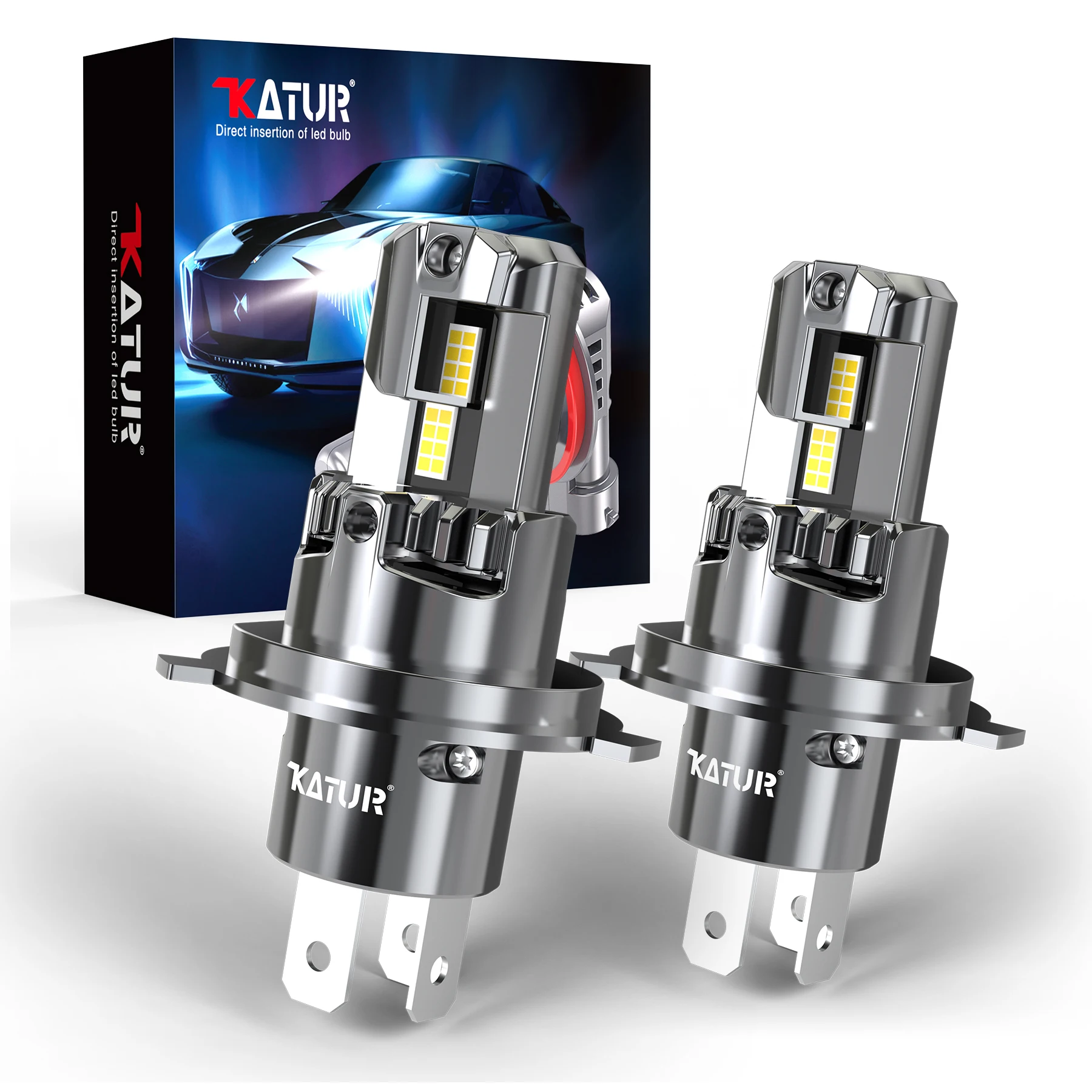 

Katur 2x H4 Car Led Bulbs High Low Beam Headlight with Fan CSP Chips Plug and Play HB2 For Mazda 2 DL DJ 2014~2023 DY 2003~2007