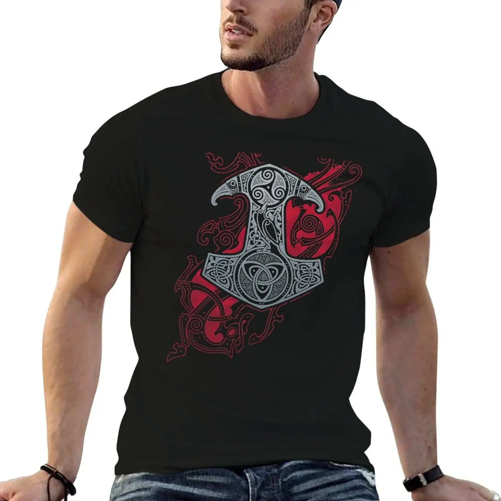 

RAVEN'S MJOLNIR T-Shirt t shirt man casual t shirt for man 100 percent cotton T-Shirt