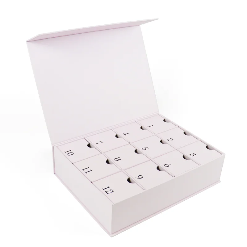 Customized query2ml Pink Square Sample Set 50ml MIT Triangular Shaped Box Christmas Advent Calendar Inner Cosmetic Drawer Recycl