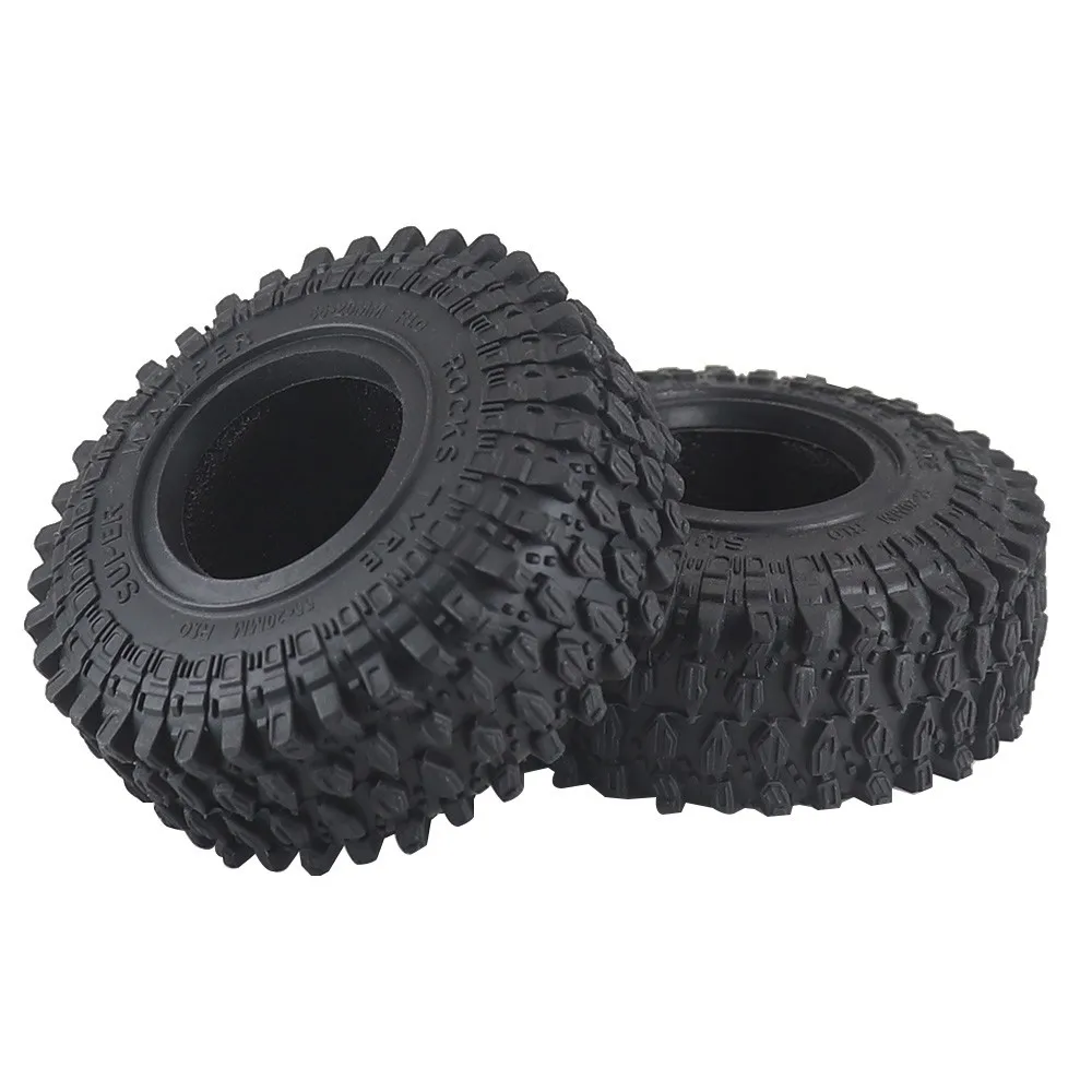 Ajrc 4pcs 1.0inch Soft Rubber Tires With Foam For Axial Scx24 1/24 1/18 Traxxas Trx4m Rc Crawler Car Truck Upgrade Parts