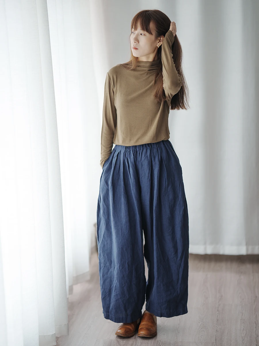 

Женская длинная футболка из хлопка и шерсти, свободного кроя, базовый слой, мягкая, с классическим узором, для повседневной носки, разноцветная