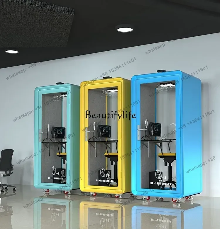 

12Mobile soundproof room Home recording studio Silent cabin Telephone booth Singing piano room