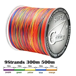 9 Strands PE Braided Fishing Line 328Yards/547Yards Smoother Fishing Line Abrasion Resistant Thin Diameter 15-180LB