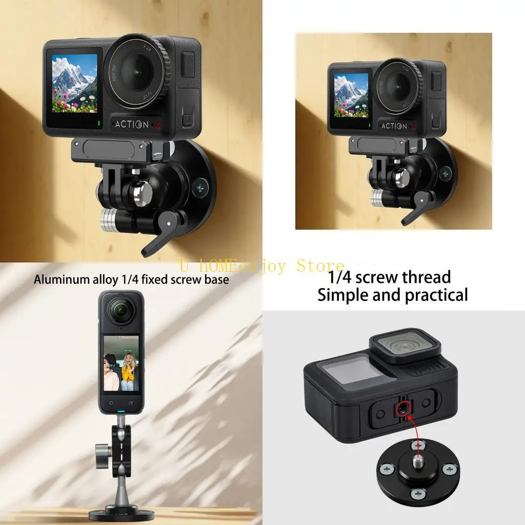 B0KF Aluminum Alloy 1/4inch Mounting Base for Camera Tripod Phone Holder Accessories