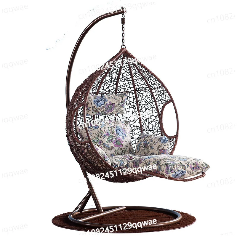 Balcony Indoor Sitting Sleeping Bird's Nest Cradle Hanging Chair Swing Home Pedal Hanging Basket Rattan Chair Lazy
