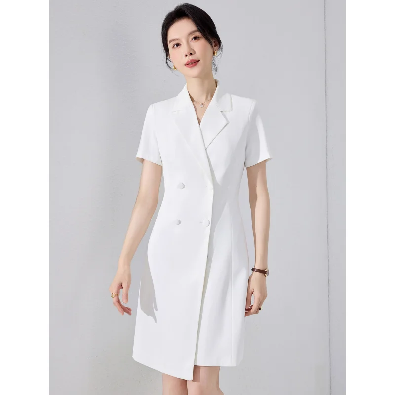 

White professional suit dress for women, spring and autumn2026New elegant and sophisticated women's formal dress for hostesses