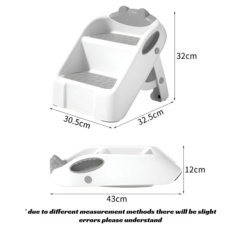 Non-Slip Korean Style Step Stool Kids Bathroom Sink and Toilet Ladder, Baby Wash Basin Footstool Durable Safety Grip Platform