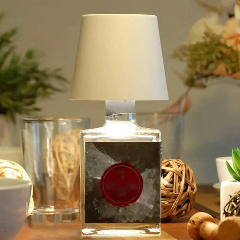 LED Wine Bottle Lamp Head Table Lamp Removable and Removable Portable Charging Decoration for Bar Cafe Atmosphere Night Light