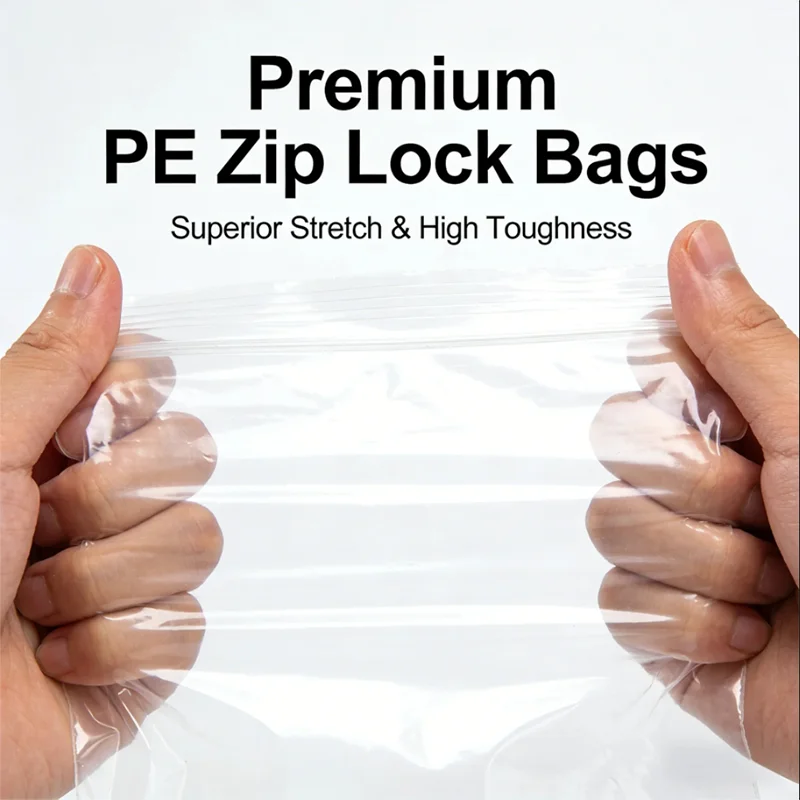 Transparent Reclosable Zip Bags Multi Thickness 0.08/0.1/0.2mm Plastic Sealed Pouches for Kitchen Travel Hardware Packaging view 5