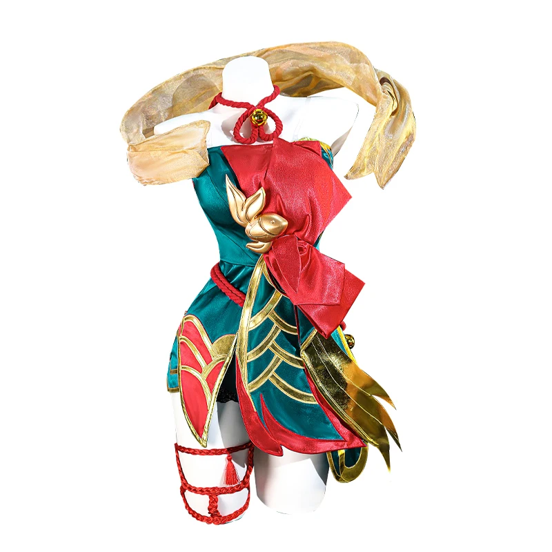 Ahri "After Hours Spirit Blossom Springs" Cosplay Costume, Fox Spirit Robe with Goldfish Tail, Anime Outfit for Halloween Party view 2