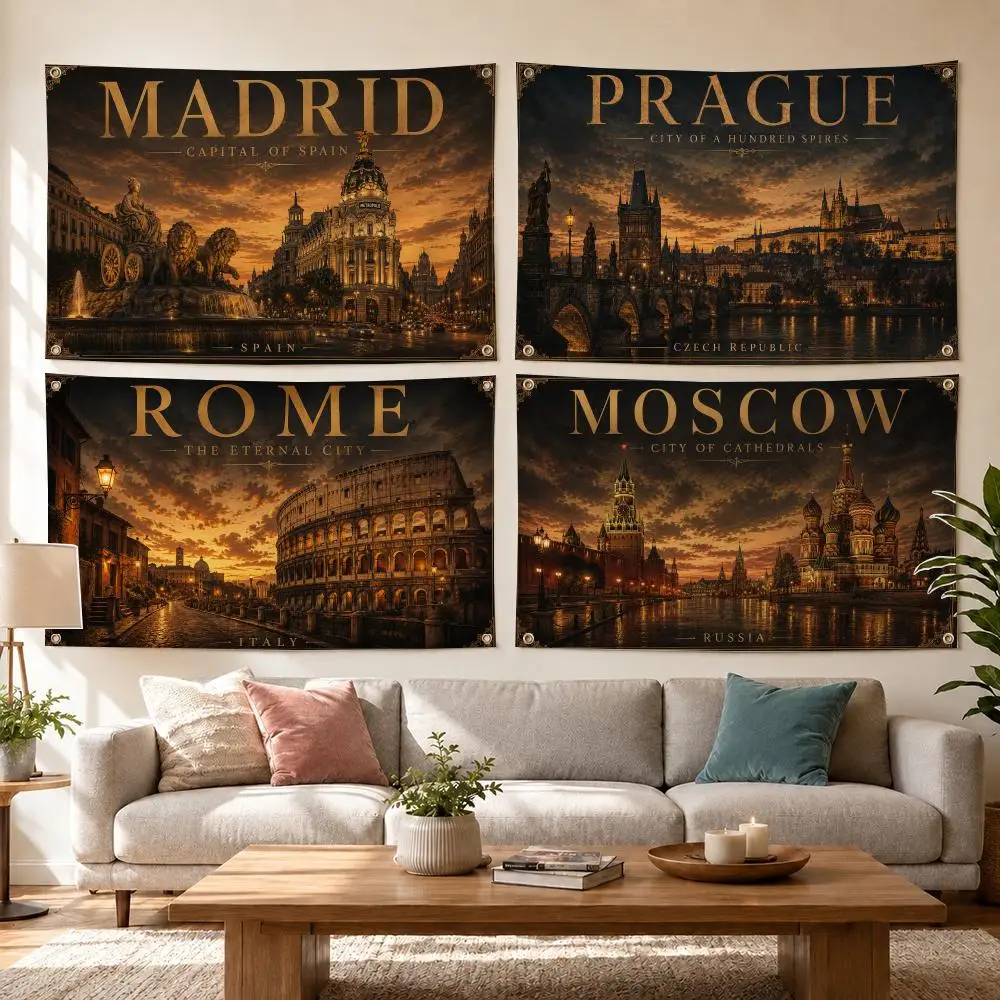 Global Global City Travel Landmark Collection Decor Garage Flags for Bedrooms Outdoor Decor Tapestry Flaga Advertising Barber Shop - Aliexpress Deal