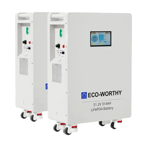 ECO-WORTHY Confezione da 2 batterie 48 V 314 Ah (32,15 kWh) LiFePO4 di backup verticale per alimentazione di backup off-grid, solare e di backup