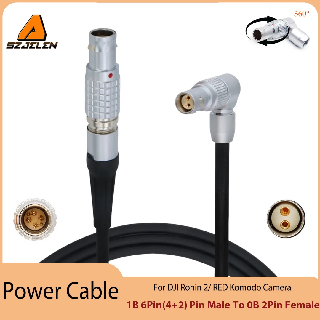 Hot Sale 1B 6Pin(4+2) Male To 0B 2Pin Female Power Cable for DJI Ronin 2,For RED Komodo Camera Power Cord