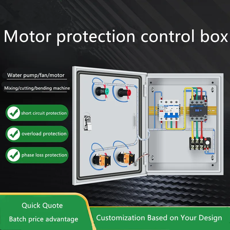 

Three-phase electric water pump control box (one in use, one on standby) with automatic start-stop float switch for single-phase