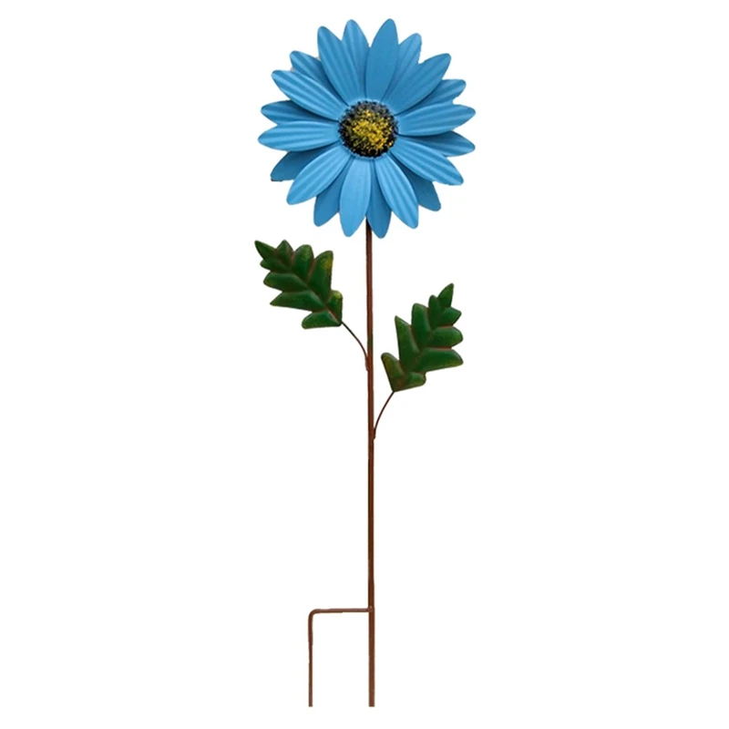 

Metal Daisy Garden Stakes Decor, Metal Flower Stick Outdoor Decorations, 3D Daisy Stake Yard Art For Wall