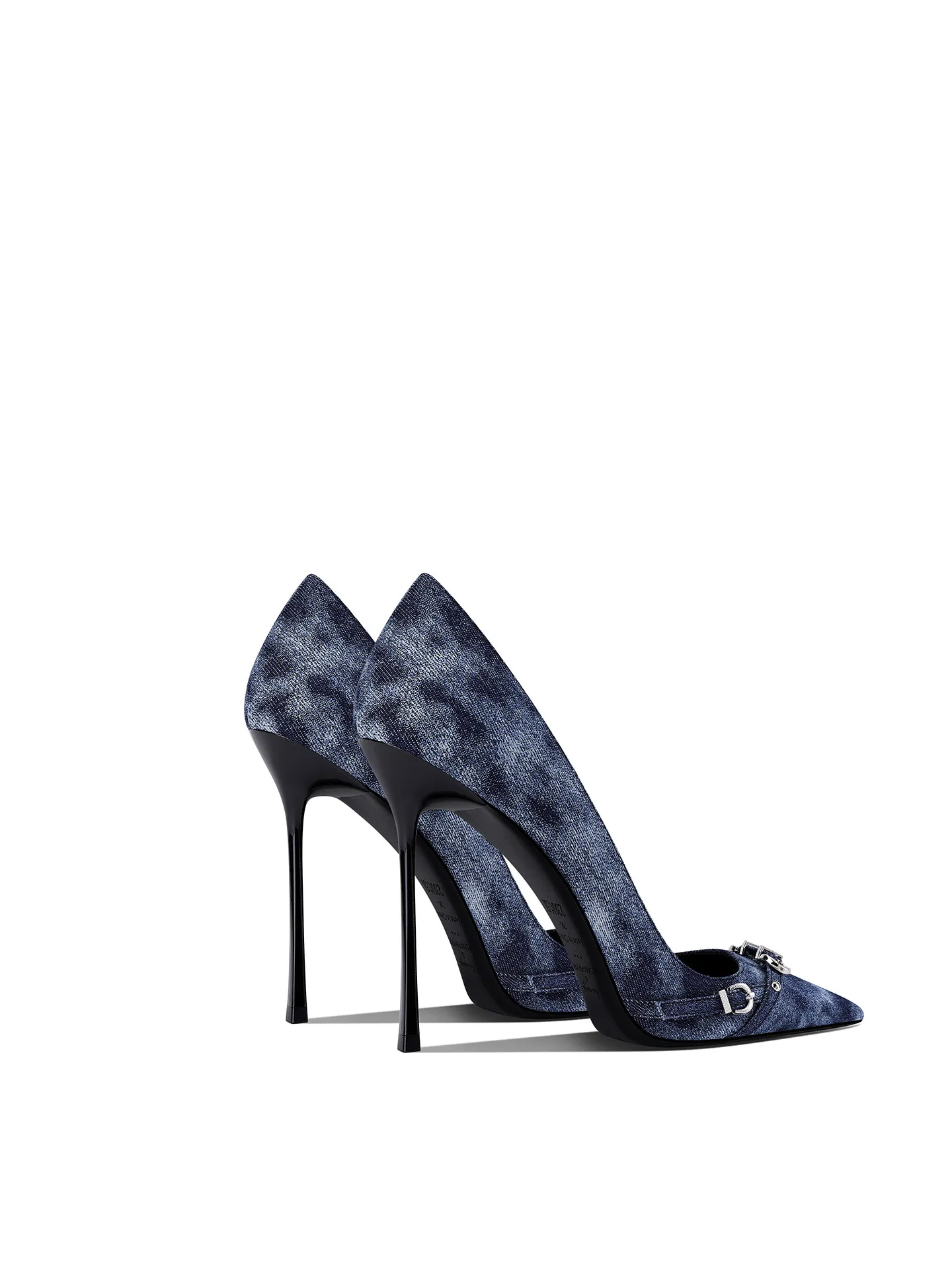2026 Autumn New Retro Blue Pointed Metal Buckle Stiletto High Heels for Spicy Girls with Punk Style and Advanced Design Sense