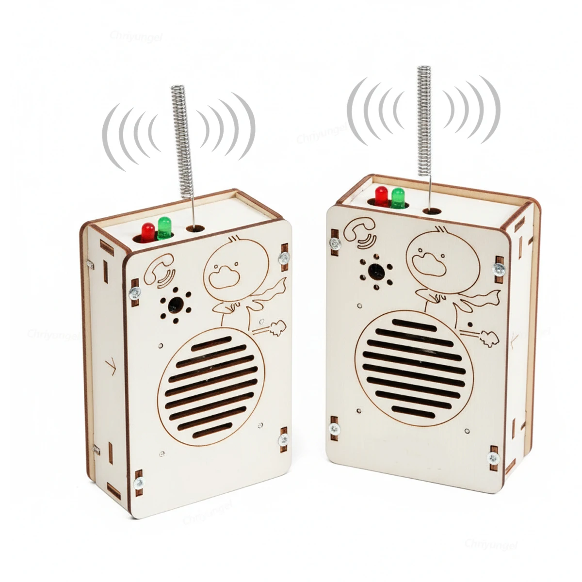 DIY Wooden Walkie Talkie Kit 2 Wireless Communication Toy STEM Science Educational Project Building Set for Kids Learning Gift