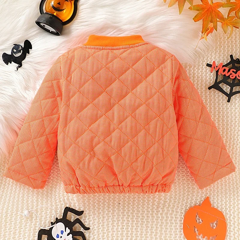 Ropa para niñas recién nacidas, ropa de abrigo gruesa y cálida con dibujos de Halloween y calabaza, Tops para bebés, chaqueta, abrigo para niños pequeños BC406, 2024