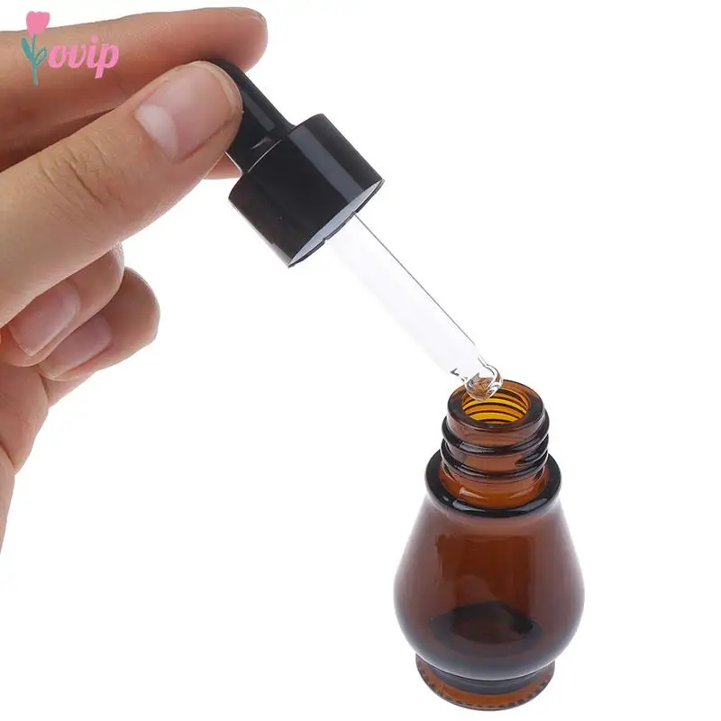 Empty Dropper Bottle Amber essential oil Glass Aromatherapy Liquid Brown 10-30ml Drop for massage Pipette Bottles Refillable