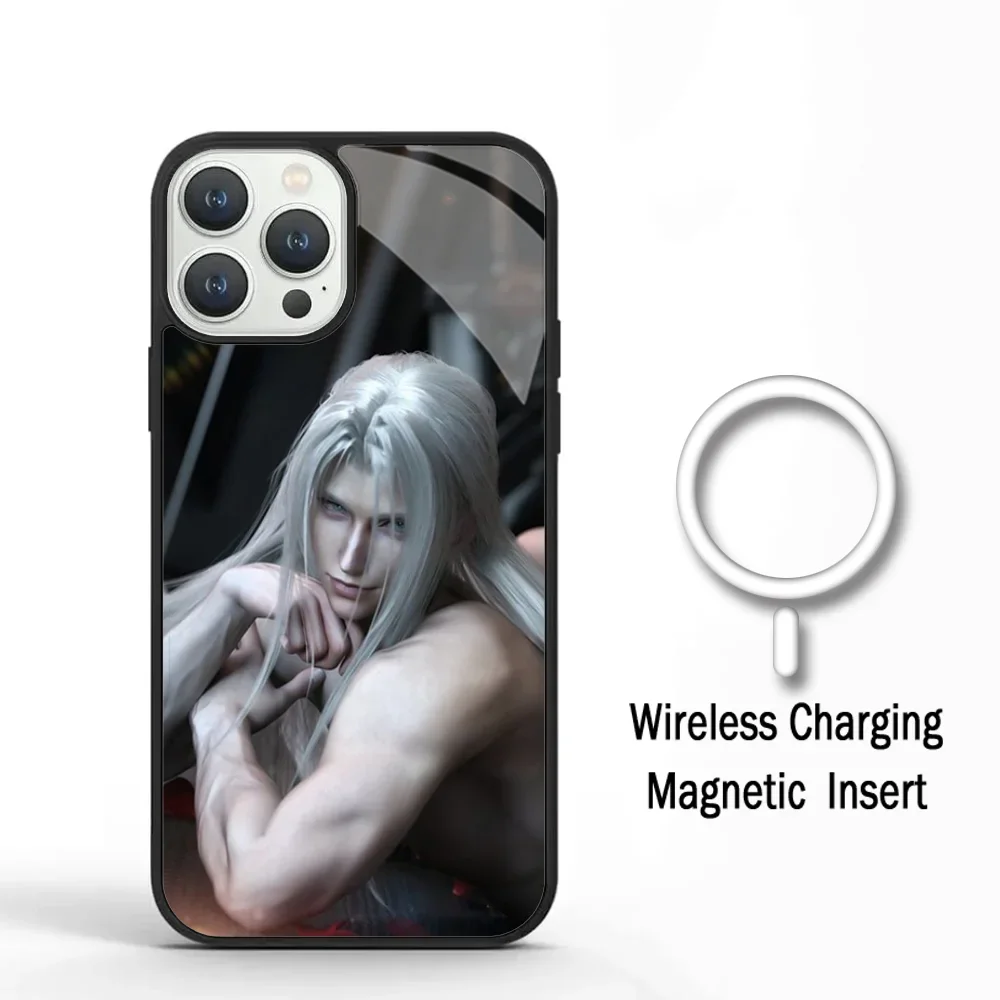 Final Fantasy Sephiroth Phone Case For IPhone 11 12 13 14 15 Plus Pro Max Mirror Acrylic Cover For Magsafe