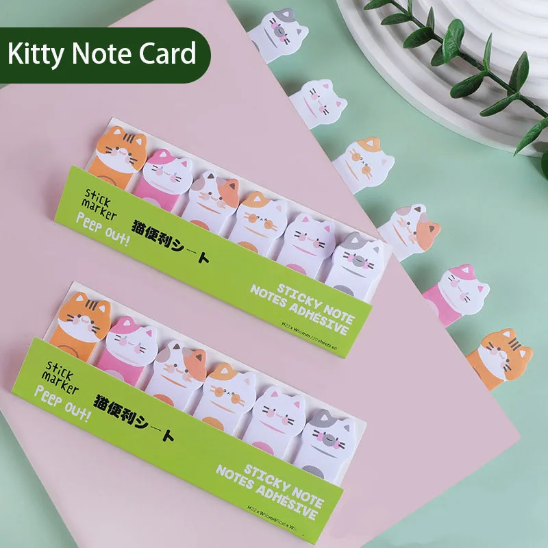 

Kawaii Cat Animal Index Post-it Note Mini Convenience Note Student Office Stationery Supplies Message Tag Paper Kitty Memo Pad